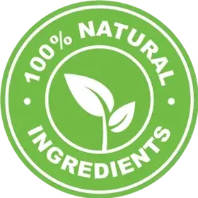All natural seal with a green leaf